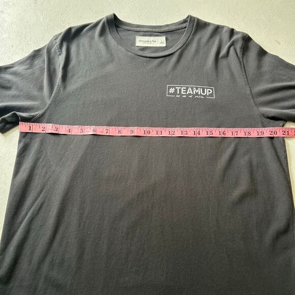 Abercrombie & Fitch #TEAMUP Graphic Tee | Soft Black Cotton T-Shirt | Size L - Picture 5 of 8